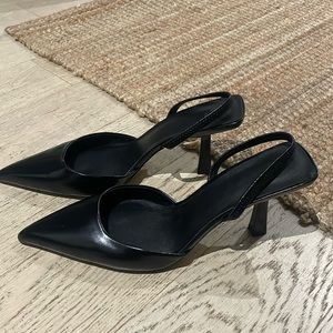 LIKE NEW H&M Slingback Black Heels SZ 42